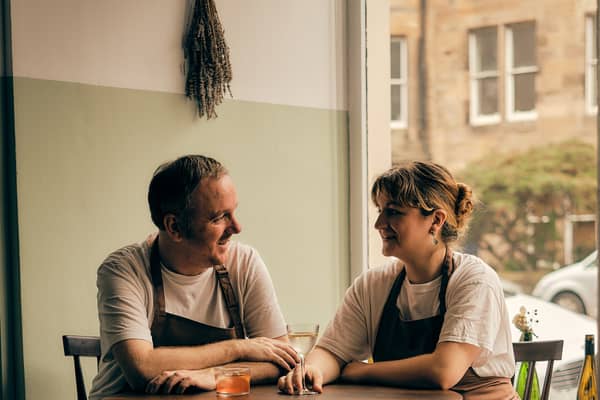 Alan and Sarah in the restaurant
