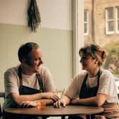 Alan and Sarah in the restaurant