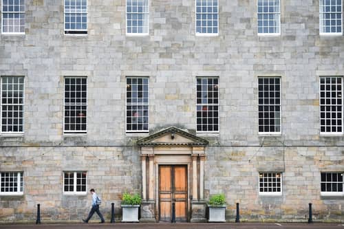 One of the buildings of the Gordonstoun School, in Elgin, where King Charles III was a pupil. Picture: Andy Buchanan/AFP via Getty Images