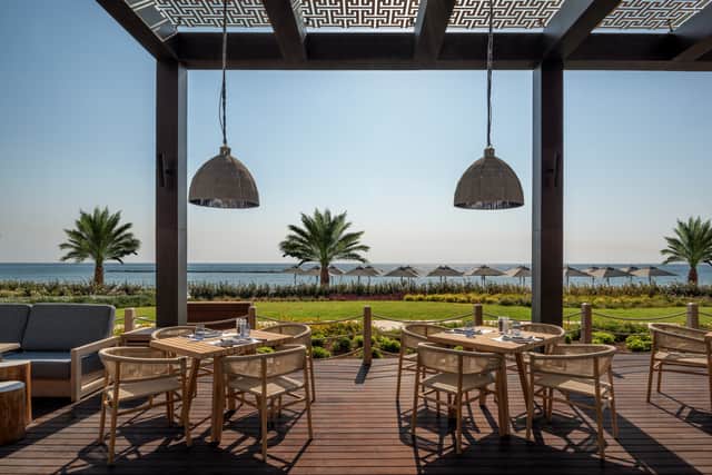 The Armyra restaurant terrace.