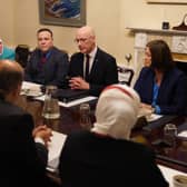 Syrian refugees met with First Minister John Swinney at Bute House