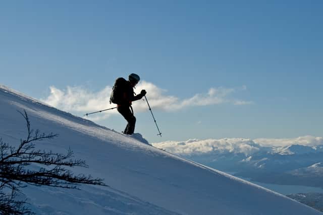 Skiing off piste in Cerro Catedral, Argentina.
