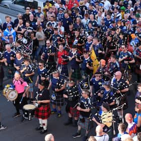 The Tartan Army marching to Cologne Stadium at the Euros.