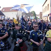The Tartan Army marches to Cologne Stadium ahead of the game against Switzerland in the Euro 2024 tournament in Germany (Picture: Bradley Collyer)