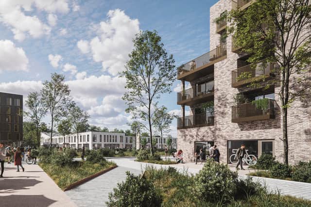 An artist's impression of how people would interact at the Elements development