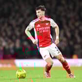 Kieran Tierney in action for Arsenal during the Carabao Cup quarter-final win over Crystal Palace at Emirates Stadium on December 18, 2024 in London, England. (Photo by Stuart MacFarlane/Arsenal FC via Getty Images)
