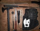 Some of the weapons that were found in Alan Edward's home