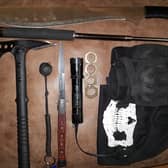 Some of the weapons that were found in Alan Edward's home