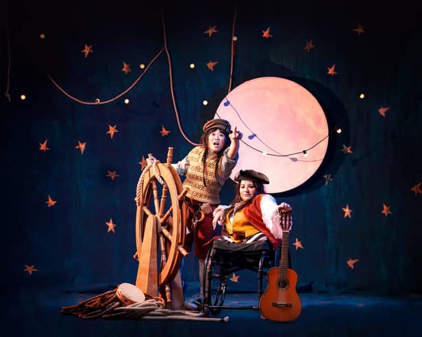 Treasure Island (L_R) Jade Chan as Jim and Amy Conachan as  Lean Jean Silver