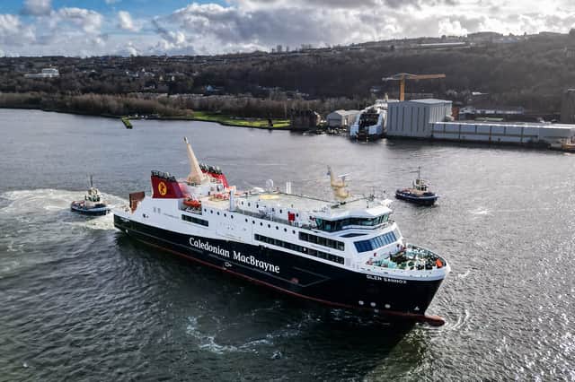 Glen Sannox during initial sea trials last February when the anchor problem was first spotted