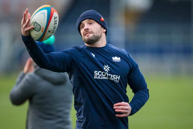Ben Muncaster during an Edinburgh Rugby training session at Hive Stadium this week. (Photo by Ewan Bootman / SNS Group)