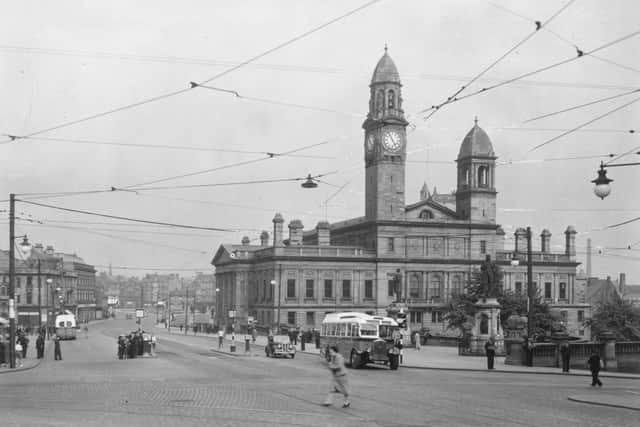 Paisley Town Hall, pictured in 1940, is now 'a world-class venue and one of Scotland’s best performance spaces', available for weddings, business meetings and other events (Picture: Hulton Archive)