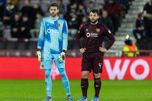 The faces of Hearts players Craig Gordon and Craig Halkett say it all.
