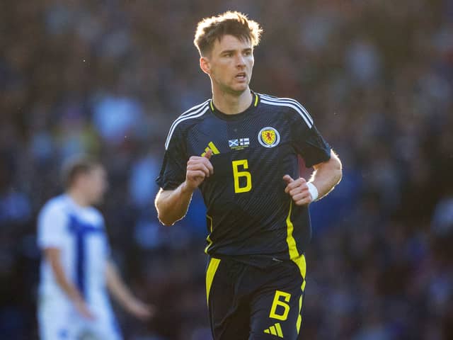 Scotland's Kieran Tierney in action during an International Friendly match between Scotland and Finland at Hampden Park. Cr: SNS Group.