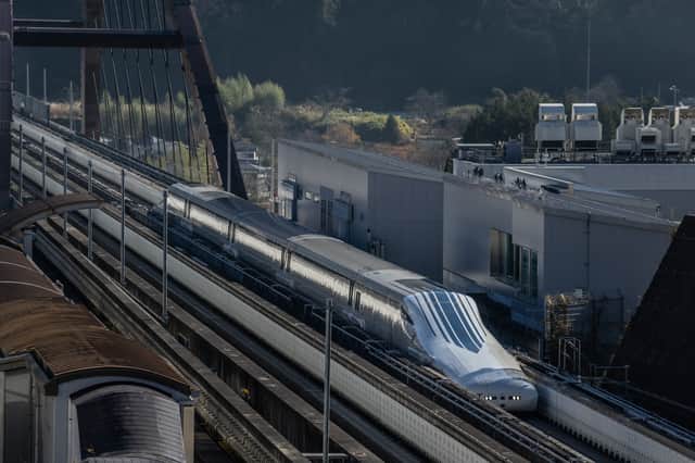 A maglev train in Japan