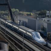 A maglev train in Japan