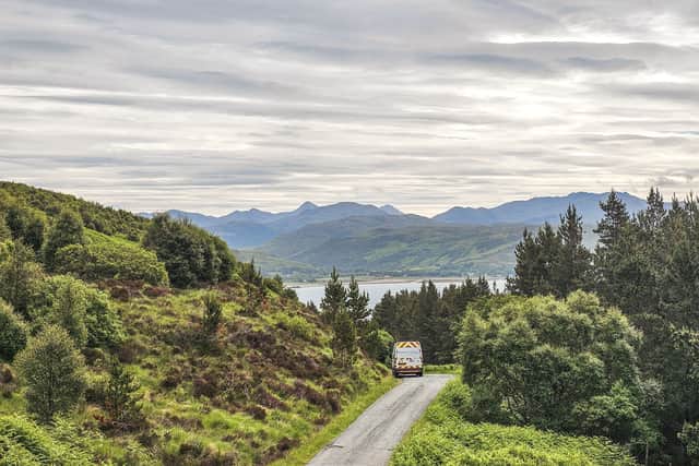 Openreach van on a highland road