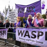 Protesters from the Women Against State Pension Inequality (Waspi) group protest outside the Westminster parliament earlier this year (Picture: Leon Neal)