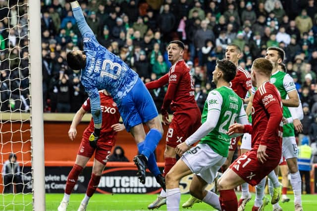Jordan Smith and his Hibs defence held firm up at Pittodrie.
