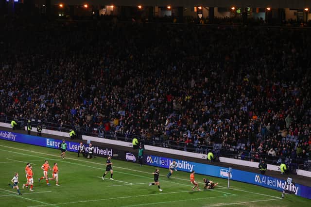 The attendance of 27,538 at Hampden was a record for a Glasgow Warriors home game.