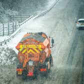 A gritter approches the M73 at the Castlecary junction. Picture: Lisa Ferguson