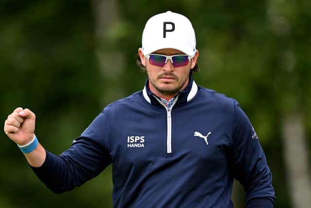 Ewen Ferguson celebrates a birdie during the final round of the BMW International Open at Golfclub Munchen Eichenried