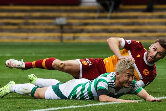 Motherwell's Stephen O'Donnell and Celtic's Daizen Maeda will do battle once again.