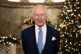 King Charles III during the recording of his Christmas message at the Fitzrovia Chapel in central London. Picture: Aaron Chown/PA Wire