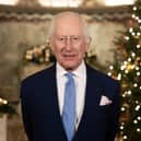 King Charles III during the recording of his Christmas message at the Fitzrovia Chapel in central London. Picture: Aaron Chown/PA Wire