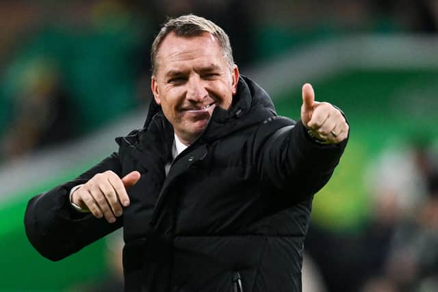 Celtic manager Brendan Rodgers at full time after the 4-0 win over Motherwell on Boxing Day. (Photo by Rob Casey / SNS Group)