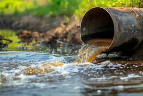 A motorway slip road has been closed due to the burst sewage main