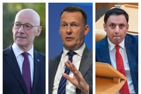 John Swinney, Russell Findlay and Anas Sarwar