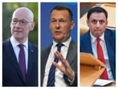 John Swinney, Russell Findlay and Anas Sarwar