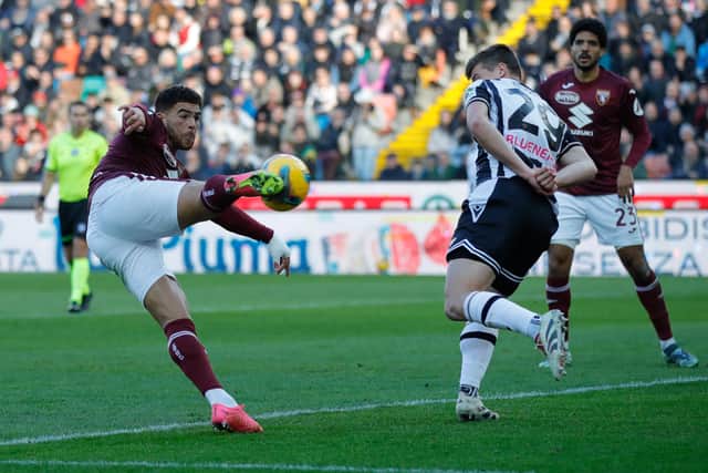 Che Adams fires home a goal for Torino away at Udinese.