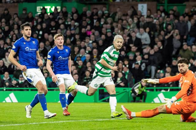 Daizen Maeda nets in a straightforward 4-0 win over St Johnstone.