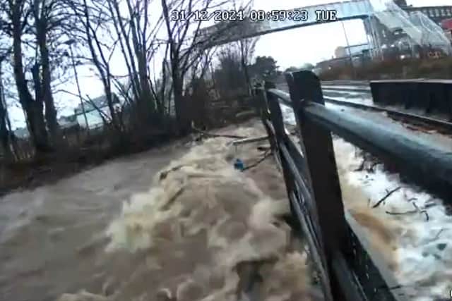 Footage captured by Network Rail shows flooding on the rail network. Picture: Network Rail Scotland