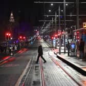Princes Street was almost deserted on Hogmanay after the city’s major outdoor events were called off.