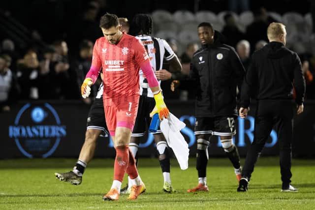 Rangers keeper Jack Butland has suffered an internal bleed in his leg.