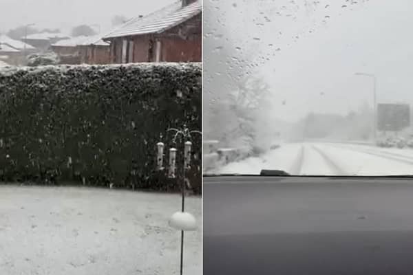 Snow falls in Scotland as Met Office issues further warning.