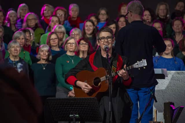 Karine Polwart and the Come Away In choir at St Giles’ Cathedral, Edinburgh