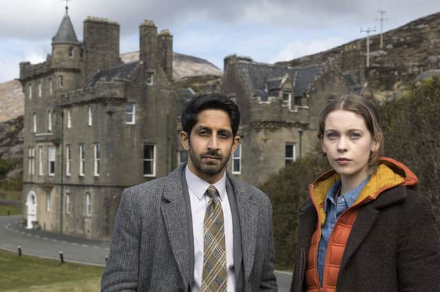 Sagar Radia and Sorcha Groundsell star in the new BBC murder mystery series An t-Eilean, which was filmed on Lewis and Harris. Picture: Black Camel Pictures/BBCAlba/John Murdo MacAulay