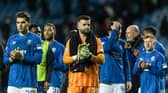 Rangers players thank the fans following the 3-0 victory over Celtic at Ibrox. Cr: SNS Group.