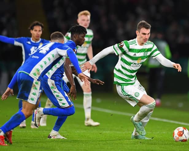 The former Celtic youngster has left the EFL League Two club after just 90 days. Cr: SNS Group.