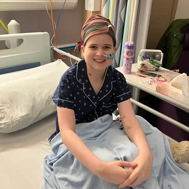 Rosa receiving treatment in hospital after being diagnosed with non-Hodgkin lymphoma