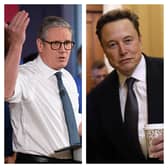 Sir Keir Starmer (left) has fired a broadside in the wake of comments made by X owner Elon Musk