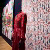 Installation view of Artist Textiles: Picasso to Warhol