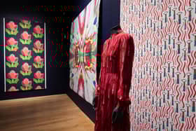 Installation view of Artist Textiles: Picasso to Warhol