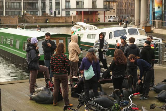 A Coffee Outside gathering at Edinburgh's Lochrin Basin