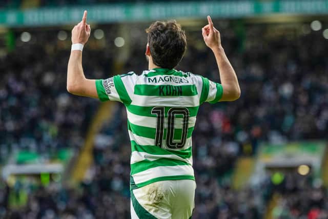 Nicolas Kuhn was the standout performer in Scottish football in the first half of the season but has been overtaken by teammate Daizen Maeda. 