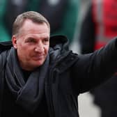 Celtic manager Brendan Rodgers is seen arriving at the stadium 